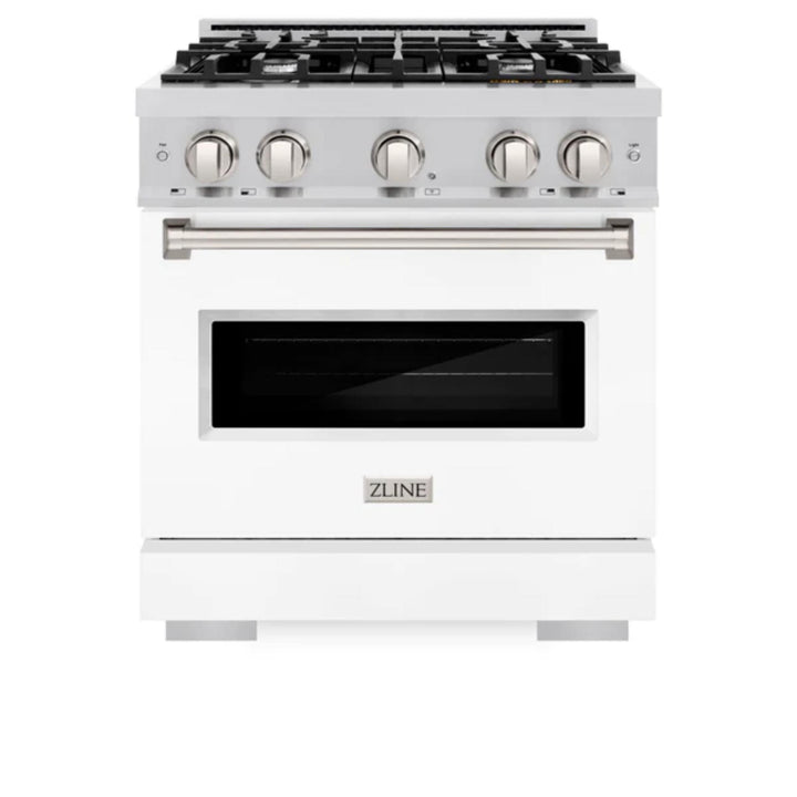 ZLINE Classic Gas Range in Stainless Steel with White Matte Doors