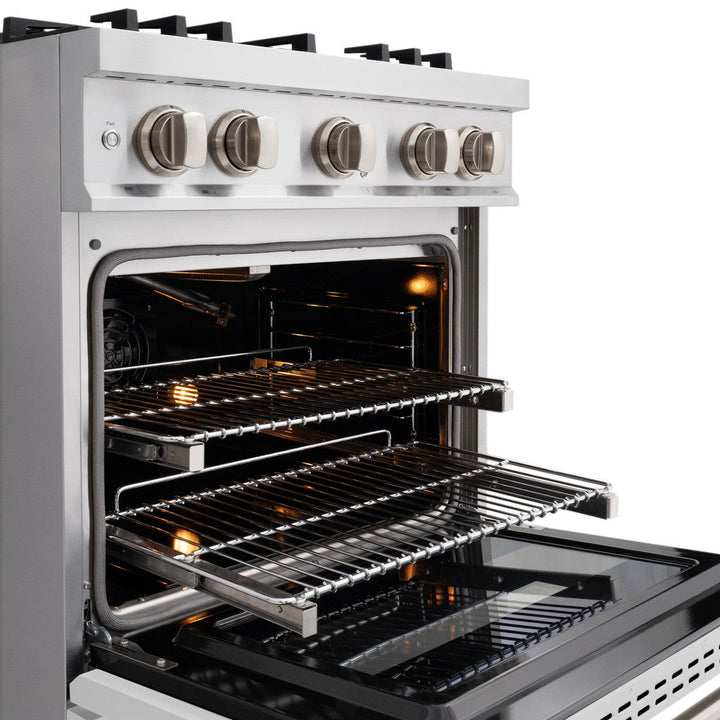 ZLINE 30" 4.2 cu. ft. Classic Gas Range with 4 Burners in Stainless Steel with White Matte Door, CGR-WM-30