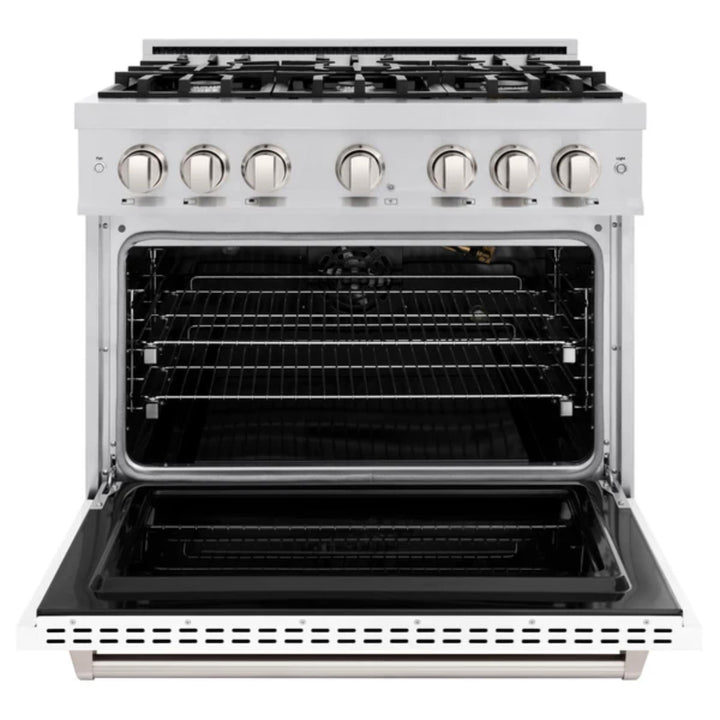 ZLINE Classic Gas Range in Stainless Steel with White Matte Doors