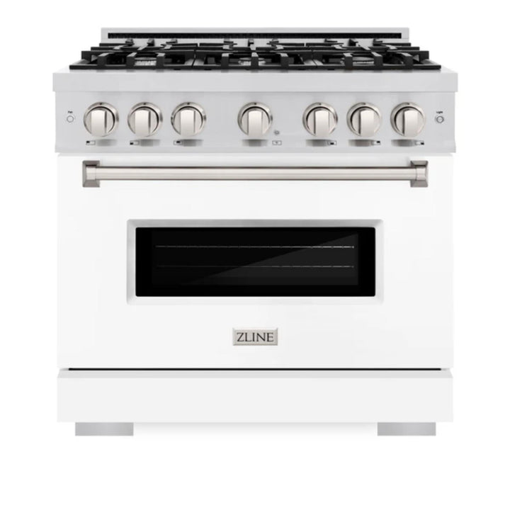 ZLINE Classic Gas Range in Stainless Steel with White Matte Doors