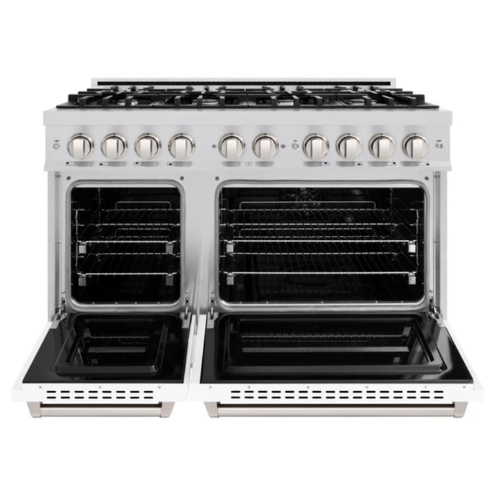 ZLINE Classic Gas Range in Stainless Steel with White Matte Doors
