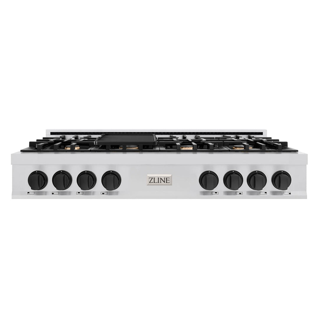 ZLINE Autograph Edition Legacy Gas Rangetops in Stainless Steel with Matte Black Accents