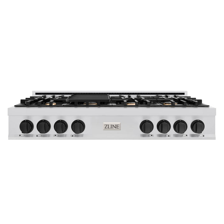 ZLINE Autograph Edition Legacy Gas Rangetops in Stainless Steel with Matte Black Accents