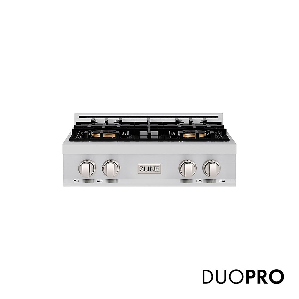 ZLINE 30 in. Classic Gas Rangetop with 4 Burner DuoPro™ Cooktop in Stainless Steel, Open Box-Excellent Condition
