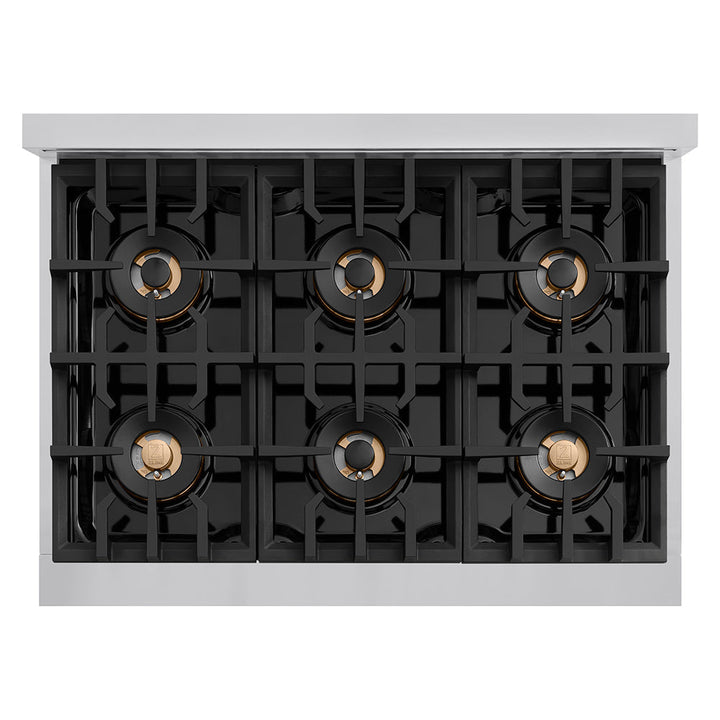 ZLINE 36 in. Classic Gas Rangetop with 6 Burner DuoPro™ Cooktop in Stainless Steel (PCRT36)