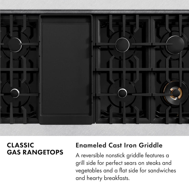ZLINE 48 in. Classic Gas Rangetop with 8 Burners and Porcelain Cooktop in Satin Stainless Steel (RTS-48)