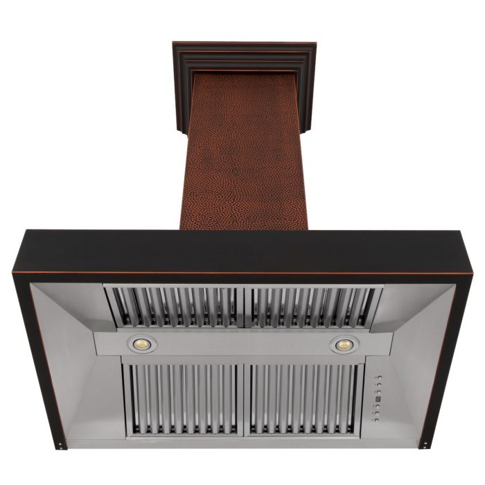 ZLINE 48 in. Hand-Hammered Copper Finish Wall Range Hood, 655-HBXXX-48