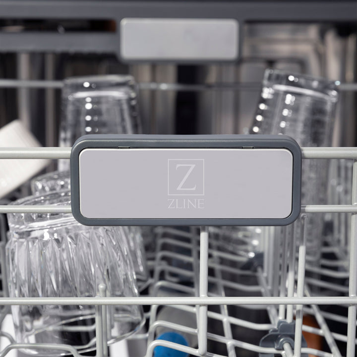 ZLINE 24 In. Monument Series 3rd Rack Top Touch Control Dishwasher in Blue Gloss, 45dBa, DWMT-BG-24