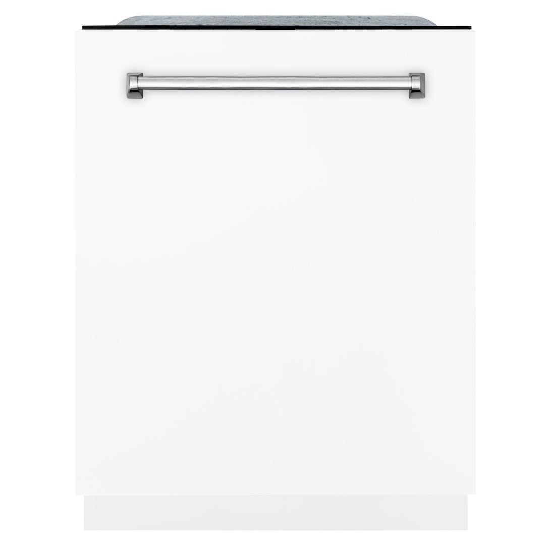 ZLINE 24 In. Monument Series 3rd Rack Top Touch Control Dishwasher in White Matte, 45dBa, DWMT-WM-24