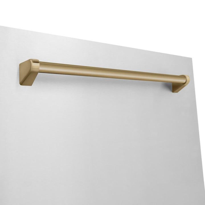 ZLINE Autograph Edition 48 in. Kitchen Package with Stainless Steel Dual Fuel Range, Range Hood and Dishwasher with Champagne Bronze Accents (3AKP-RARHDWM48-CB)