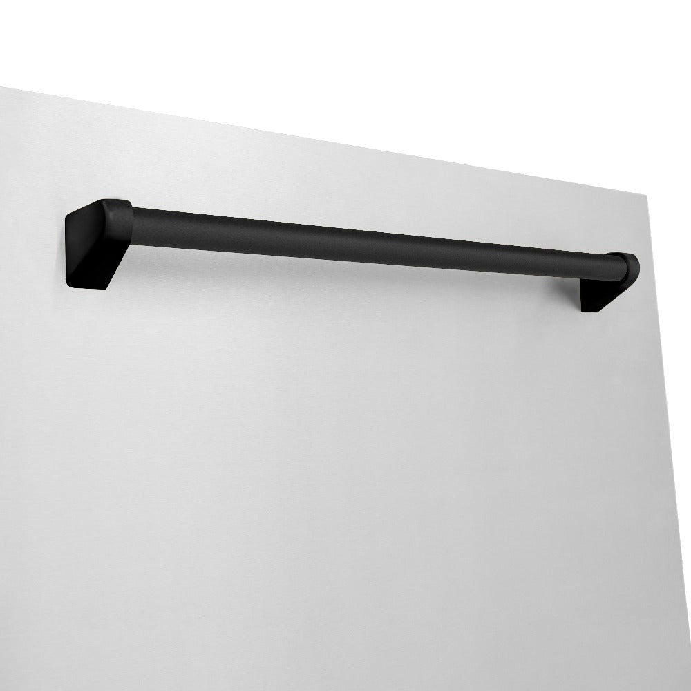 ZLINE Autograph Edition 48 in. Kitchen Package with Stainless Steel Dual Fuel Range, Range Hood, Dishwasher and Refrigerator Including External Water Dispenser with Matte Black Accents (4AKPR-RARHDWM48-MB)