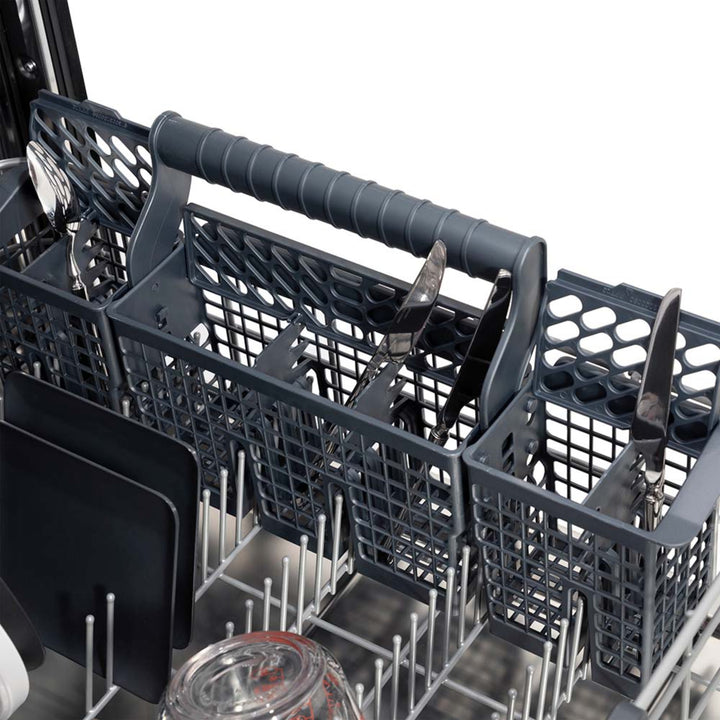 ZLINE 24" Autograph Edition  3rd Rack Top Touch Control Tall Tub Dishwasher in Black Stainless Steel with Champagne Bronze Handle