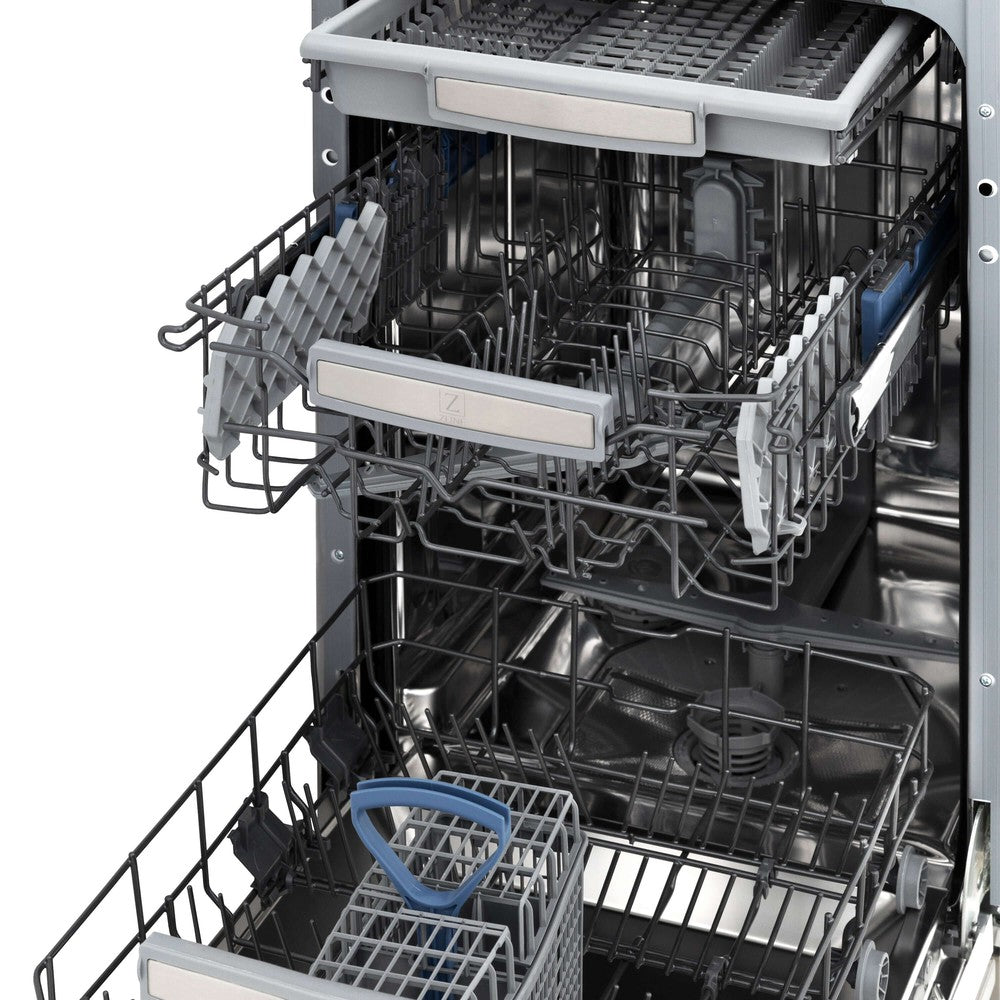 ZLINE 18 in. Tallac Series 3rd Rack Top Control Dishwasher in Custom Panel Ready with Stainless Steel Tub, 51dBa (DWV-18)