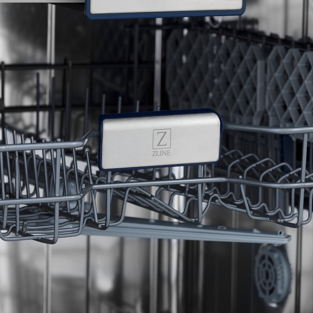 ZLINE 24 in. Top Control Tall Dishwasher in Blue Matte with 3rd Rack, DWV-BM-24