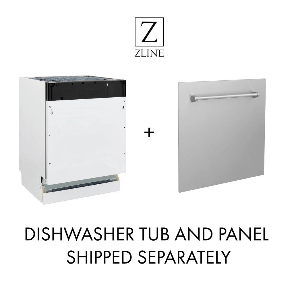 ZLINE 36” 3 Piece Stainless Fuel Range w/ Range Hood &amp; Dishwasher