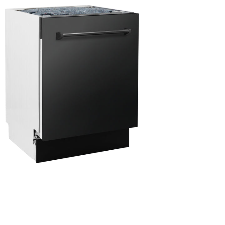 ZLINE 24" Tallac Series 3rd Rack Tall Tub Dishwasher in Black Stainless Steel with Stainless Steel Tub, 51dBa