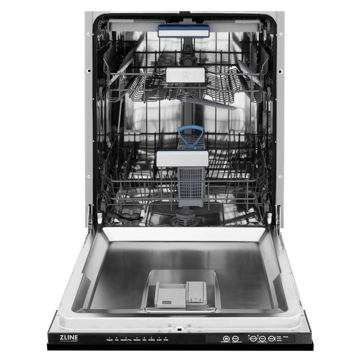 ZLINE Autograph Series 24 inch Tall Dishwasher in Black Stainless Steel with Champagne Bronze Handle, DWVZ-BS-24-CB