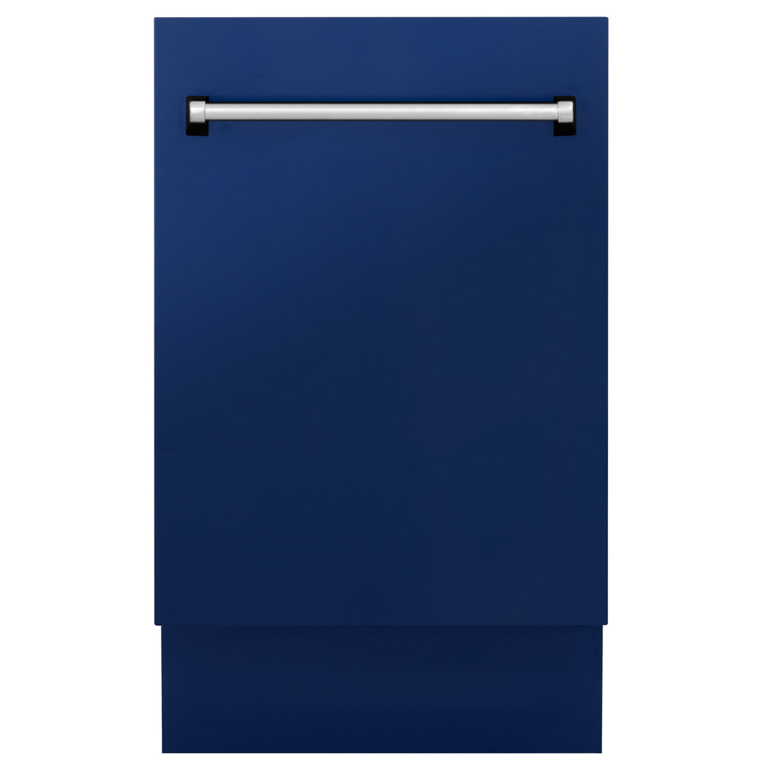 ZLINE 18 in. Top Control Tall Dishwasher in Blue Gloss with 3rd Rack, DWV-BG-18