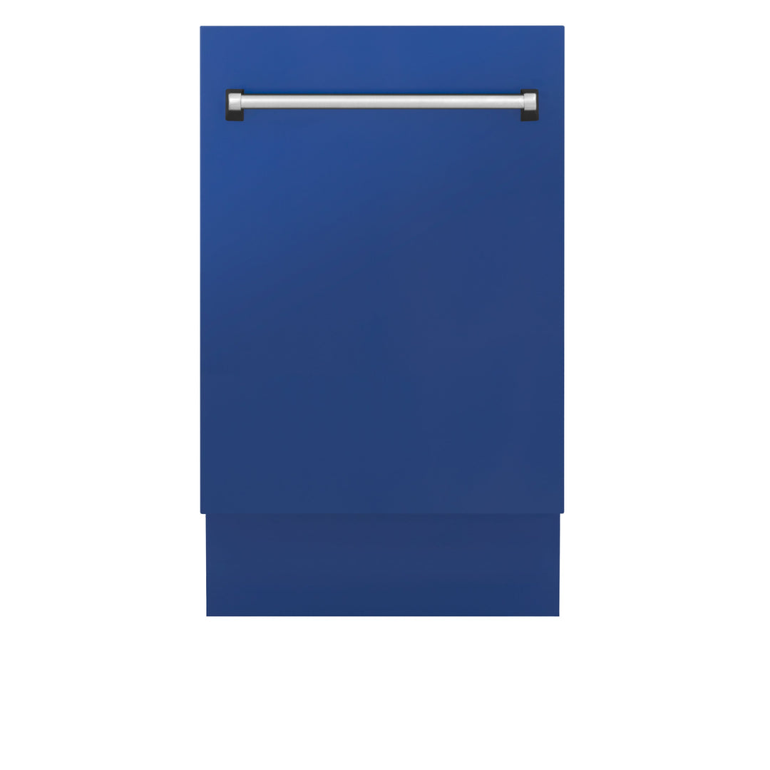 ZLINE 18 in. Tallac Series 3rd Rack Top Control Built-In Dishwasher in Blue Matte with Stainless Steel Tub, 51dBa (DWV-BM-18)