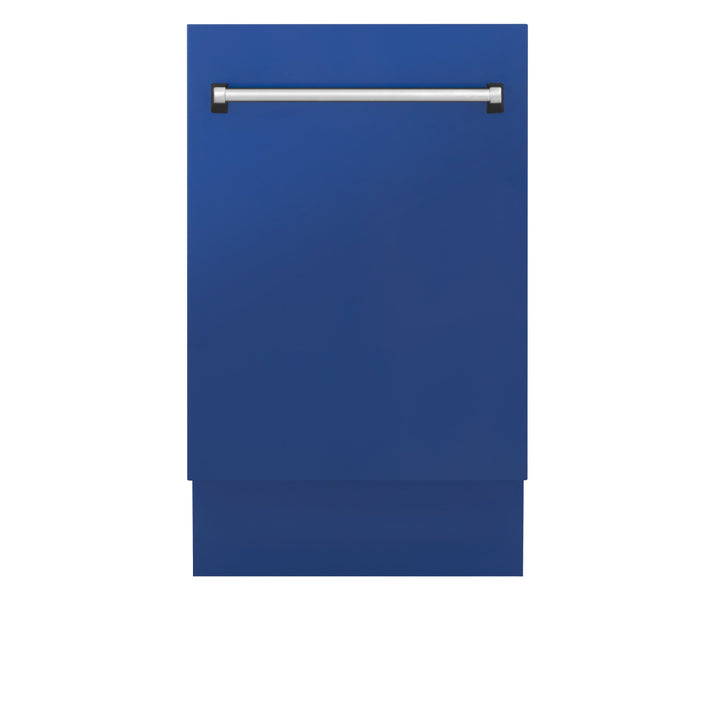 ZLINE 18 in. Tallac Series 3rd Rack Top Control Built-In Dishwasher in Blue Matte with Stainless Steel Tub, 51dBa (DWV-BM-18)