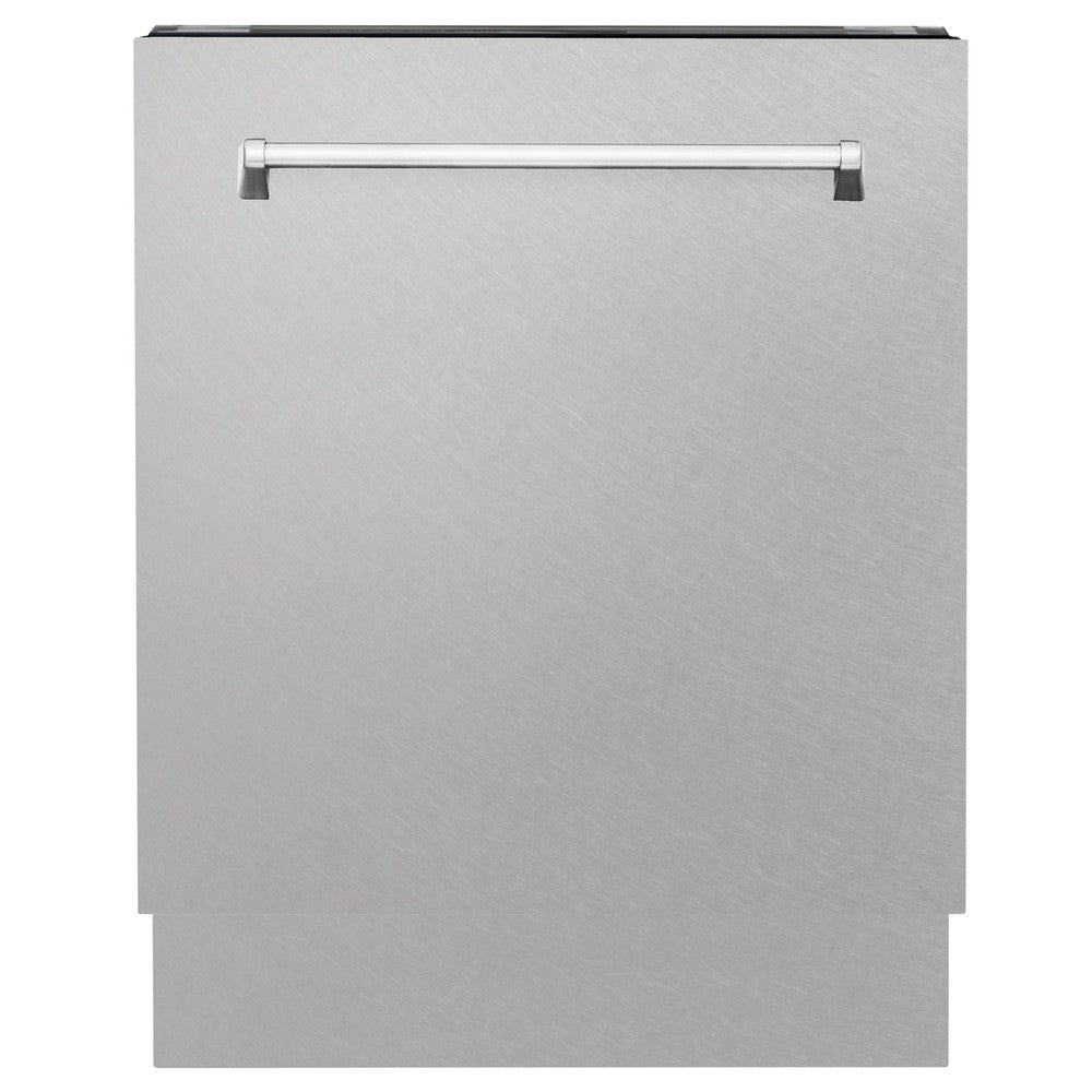 ZLINE 48 in. Kitchen Package with Satin Stainless Dual Fuel Range, Ducted Vent Range Hood and Tall Tub Dishwasher (3KP-RASRH48-DWV)