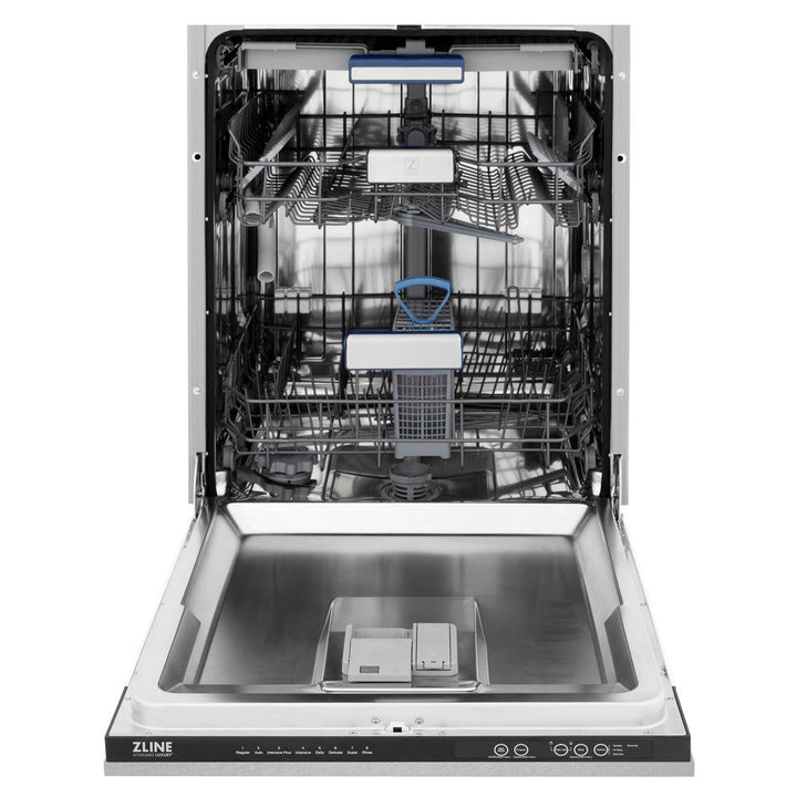 ZLINE 48 in. Kitchen Package with Satin Stainless Dual Fuel Range, Ducted Vent Range Hood and Tall Tub Dishwasher (3KP-RASRH48-DWV)