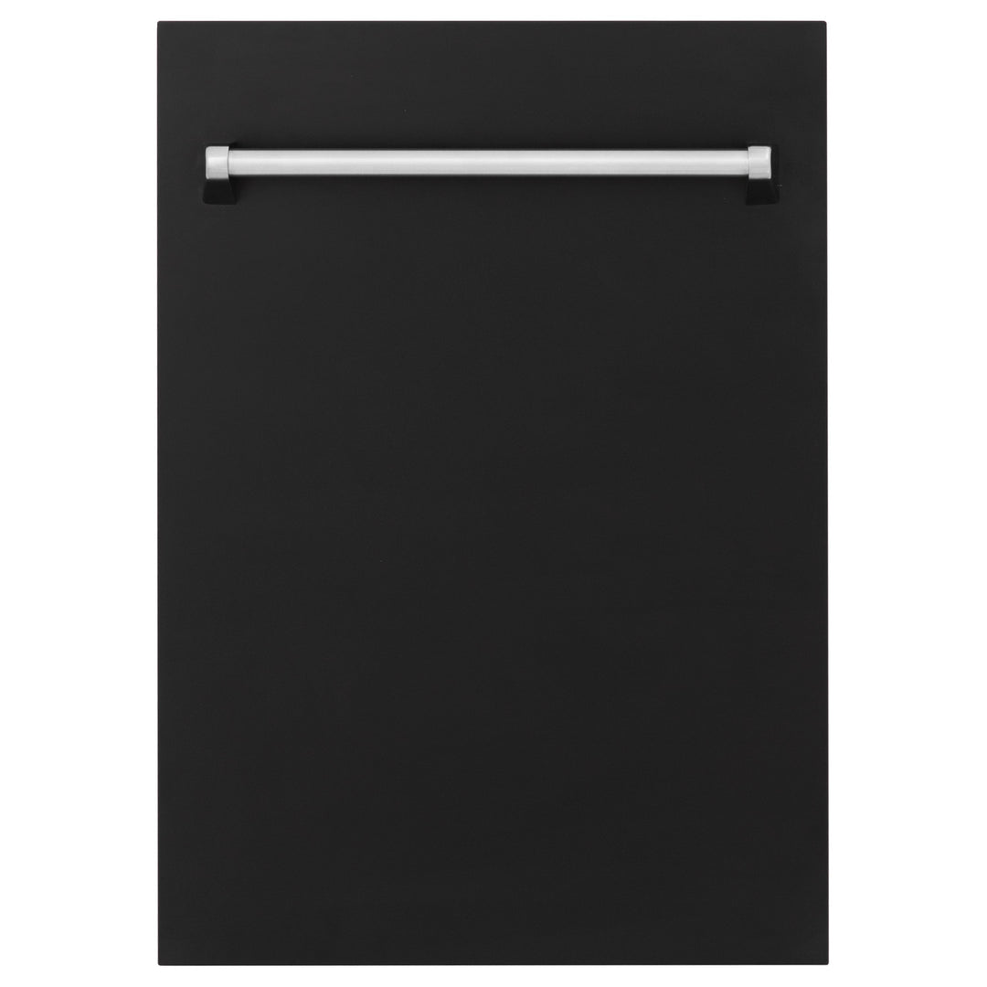 ZLINE 18" Tallac Dishwasher Panel in Black Matte with Traditional Handle (DPV-BLM-18)