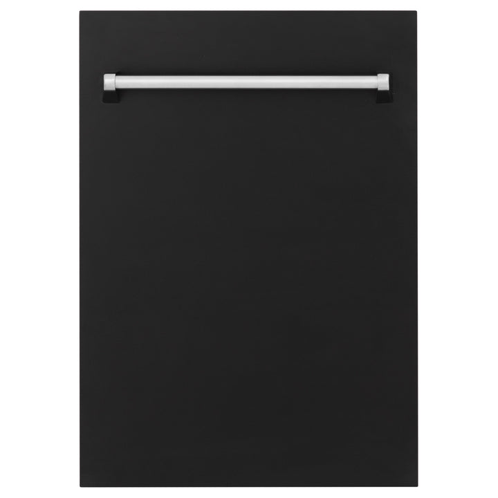ZLINE 18" Tallac Dishwasher Panel in Black Matte with Traditional Handle (DPV-BLM-18)