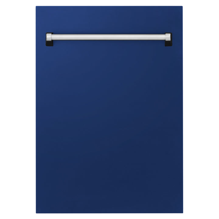 ZLINE 18" Tallac Dishwasher Panel in Blue Gloss with Traditional Handle (DPV-BG-18)