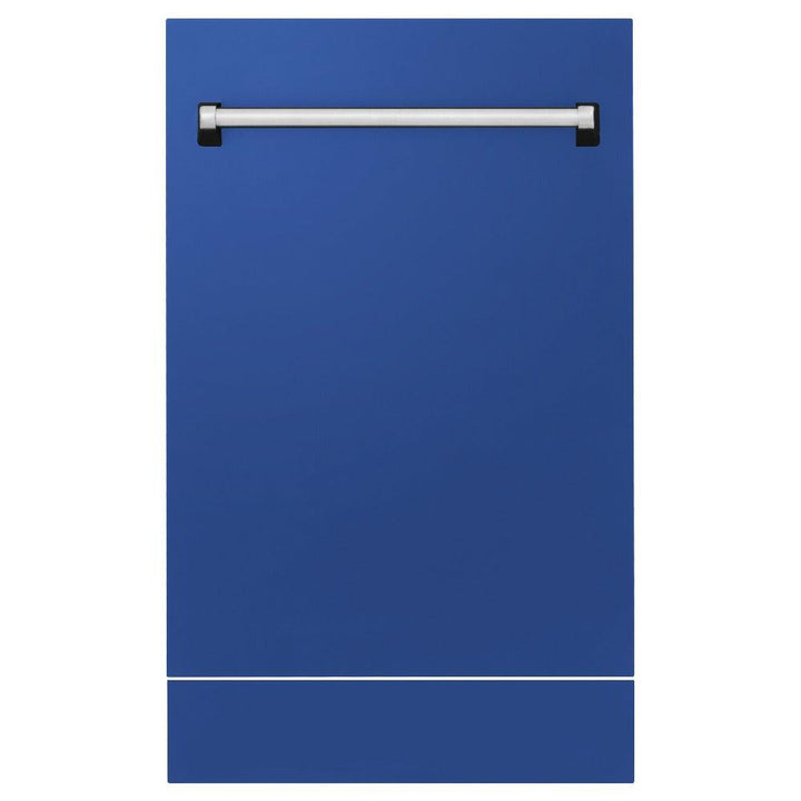 ZLINE 18 in. Tallac Series 3rd Rack Top Control Dishwasher with a Stainless Steel Tub with Blue Matte Panel, 51dBa (DWV-BM-18)