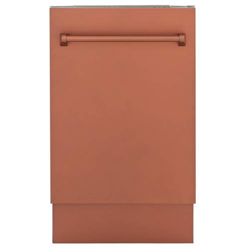 ZLINE 18" Compact Top Control Dishwasher in Custom Panel Ready Copper