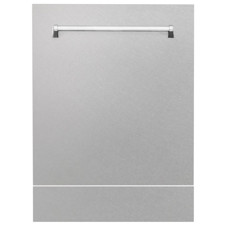 ZLINE 48 in. Kitchen Package with Satin Stainless Dual Fuel Range, Ducted Vent Range Hood and Tall Tub Dishwasher (3KP-RASRH48-DWV)