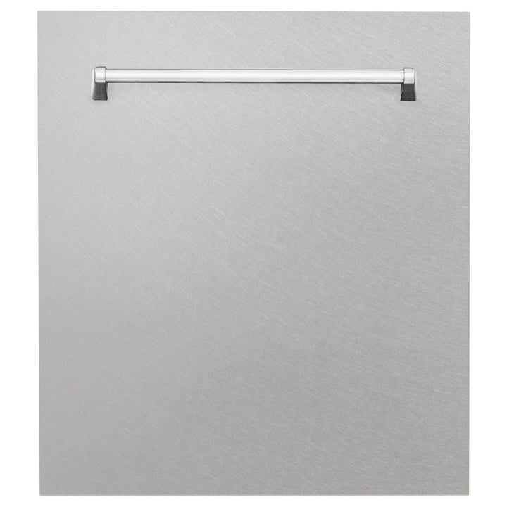 ZLINE 48 in. Kitchen Package with Satin Stainless Dual Fuel Range, Ducted Vent Range Hood and Tall Tub Dishwasher (3KP-RASRH48-DWV)