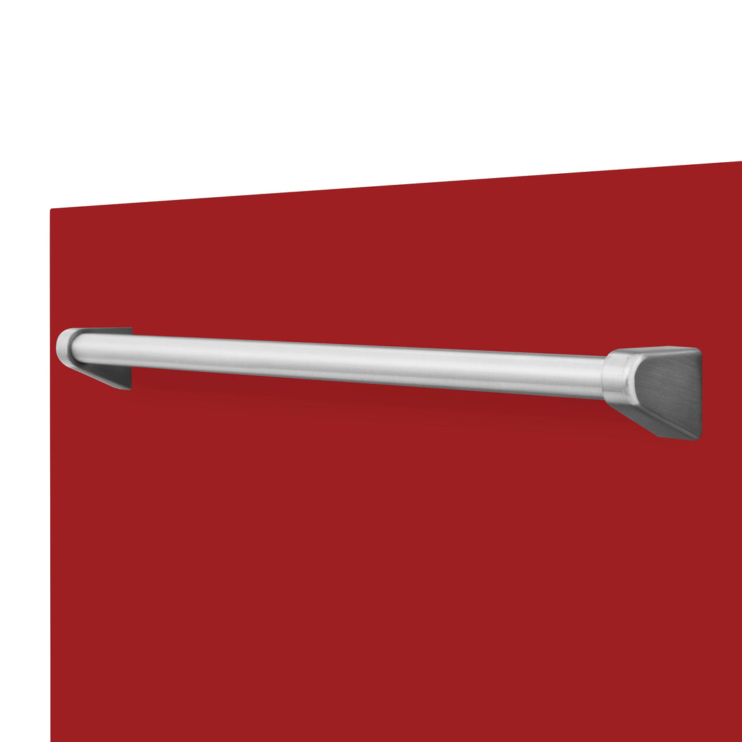 ZLINE 24" Monument Dishwasher Panel in Red Gloss with Traditional Handle (DPMT-RG-24)