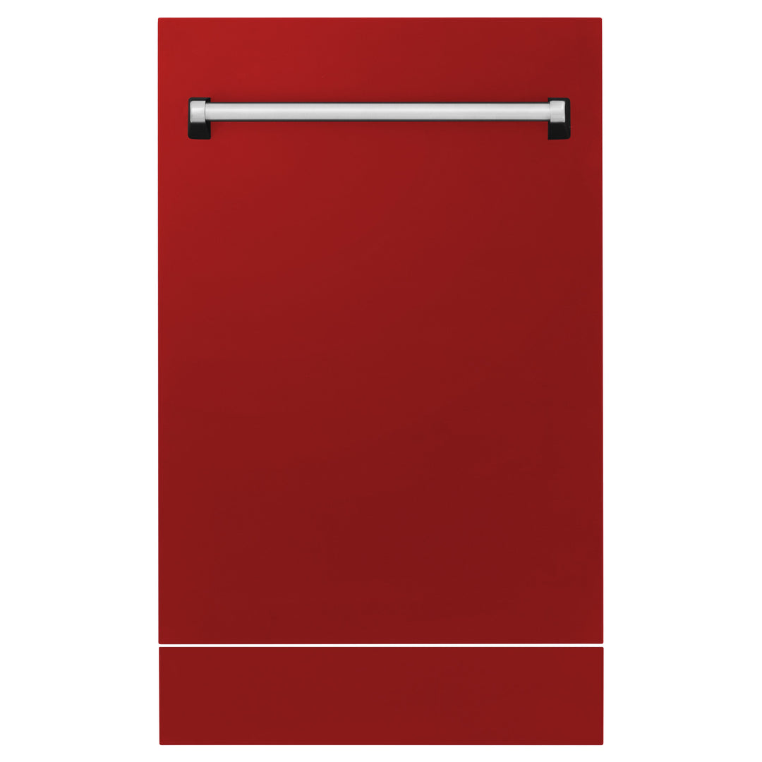 ZLINE 18" Tallac Dishwasher Panel in Red Matte with Traditional Handle (DPV-RM-18)
