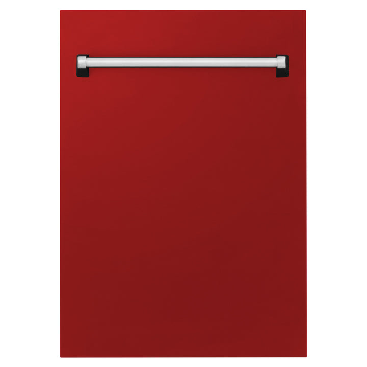 ZLINE 18" Tallac Dishwasher Panel in Red Matte with Traditional Handle (DPV-RM-18)