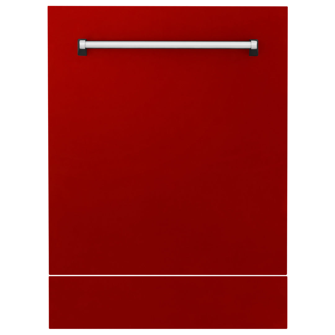 ZLINE 24" Tallac Dishwasher Panel in Red Gloss with Traditional Handle (DPV-RG-24)