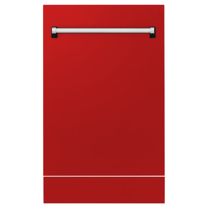 ZLINE 18" Tallac Dishwasher Panel in Red Matte with Traditional Handle (DPV-RM-18)