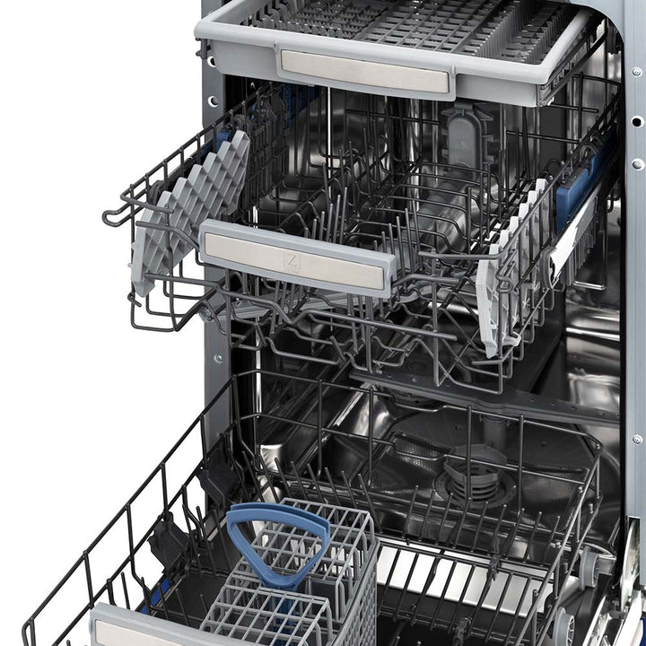 ZLINE 18 in. Tallac Series 3rd Rack Top Control Dishwasher with White Matte Panel, 51dBa (DWV-WM-18)