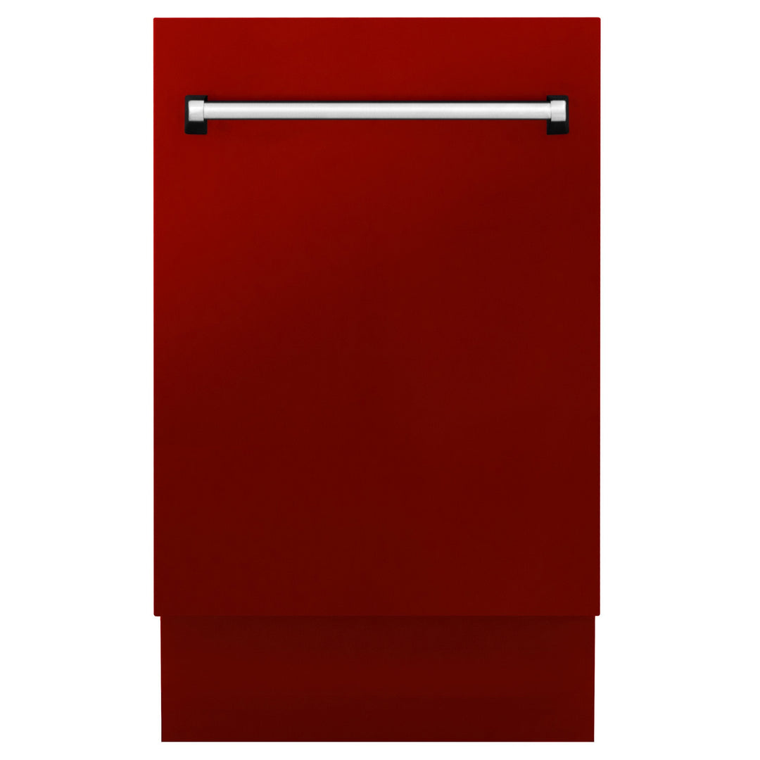 ZLINE 18" Compact Top Control Dishwasher Custom Panel Ready Red Gloss