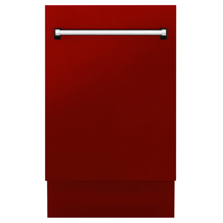 ZLINE 18" Compact Top Control Dishwasher Custom Panel Ready Red Gloss