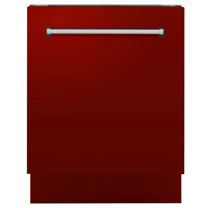 ZLINE 24" Top Control Tall Tub Dishwasher Custom Panel Ready Red Gloss