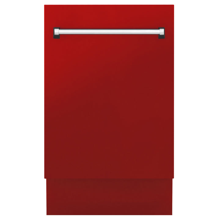 ZLINE 18" Compact Top Control Dishwasher Custom Panel Ready Red Matte