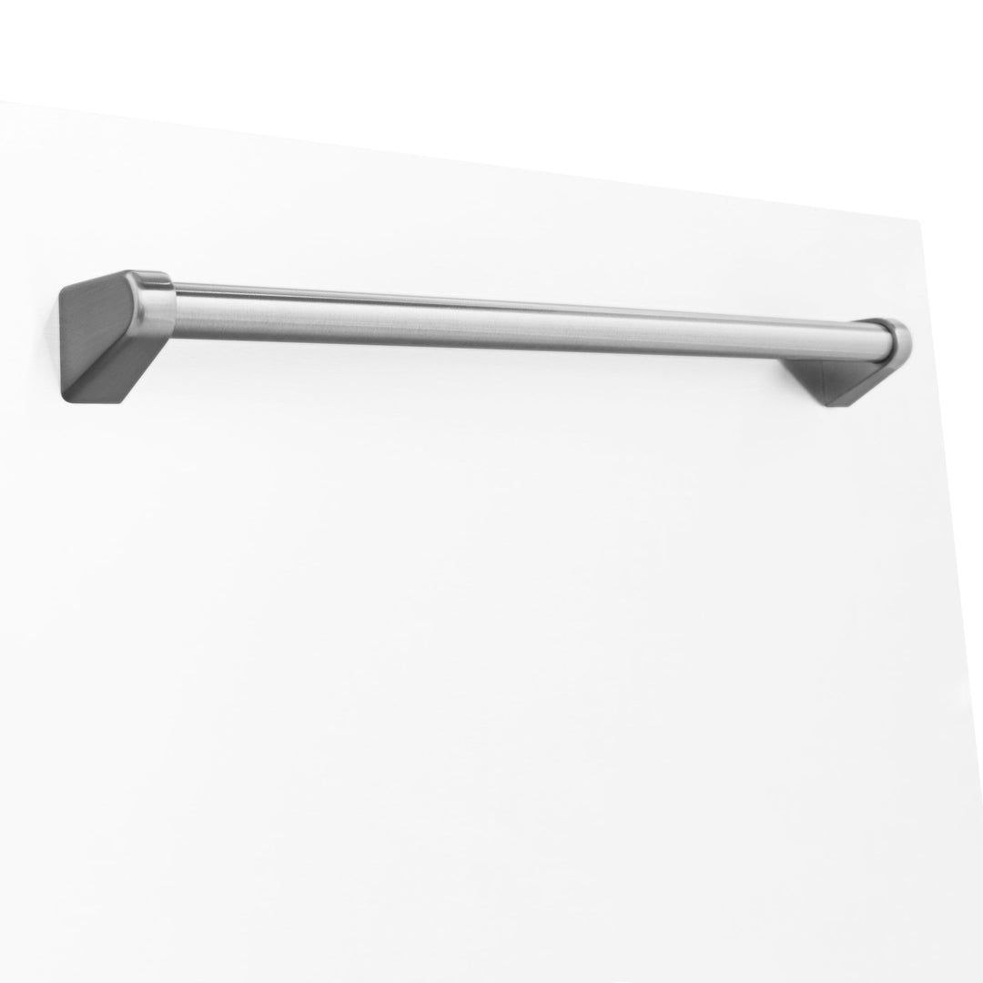 ZLINE 24" Monument Dishwasher Panel in White Matte with Traditional Handle (DPMT-WM-24)