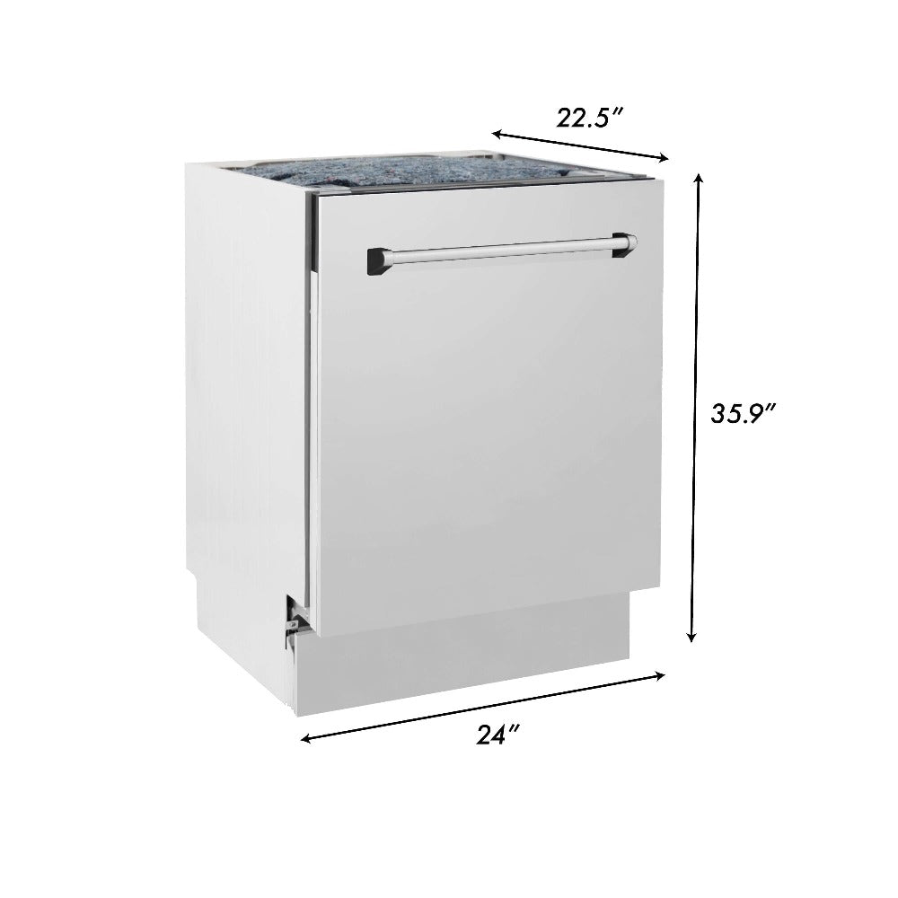 ZLINE 30 in. Kitchen Package with Stainless Steel Dual Fuel Range, Range Hood, Microwave Drawer and Tall Tub Dishwasher (4KP-RARH30-MWDWV)