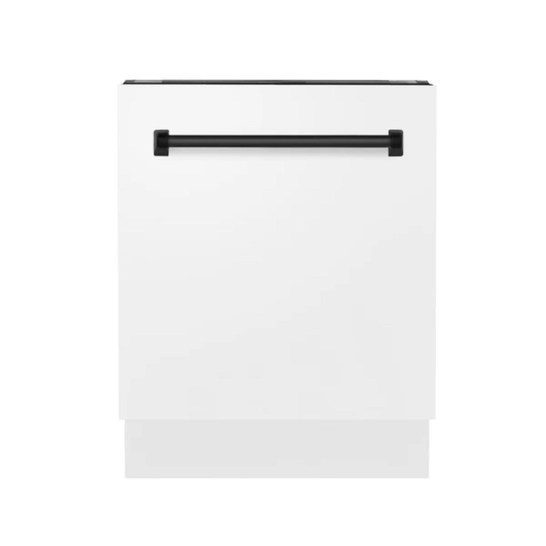 ZLINE Autograph Edition 24" Tallac Series 3rd Rack Top Touch Control Built-In Tall Tub Dishwasher in White Matte