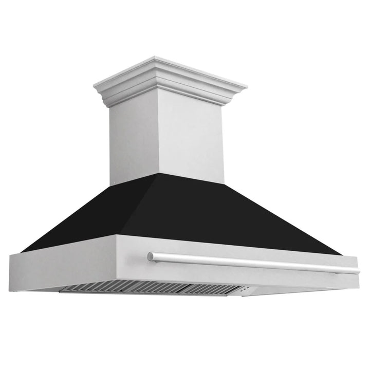ZLINE 48" Wall Mount Range Hood with Satin Stainless Steel and Colored Shell