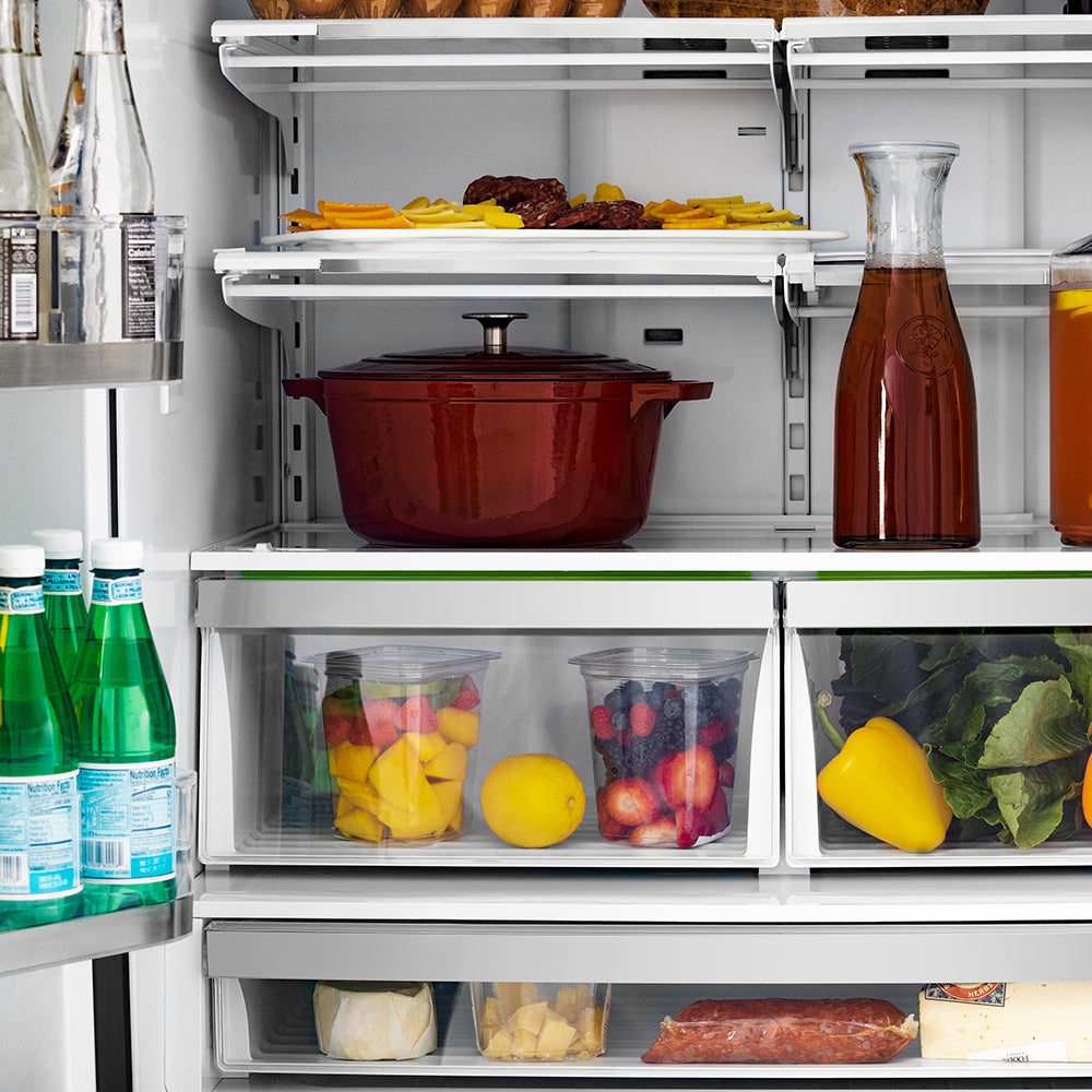 ZLINE 36 in. 22.5 cu. ft. Counter-Depth French Door Refrigerator with Ice Maker in Fingerprint-Resistant Black Stainless Steel, Open Box-Excellent Condition