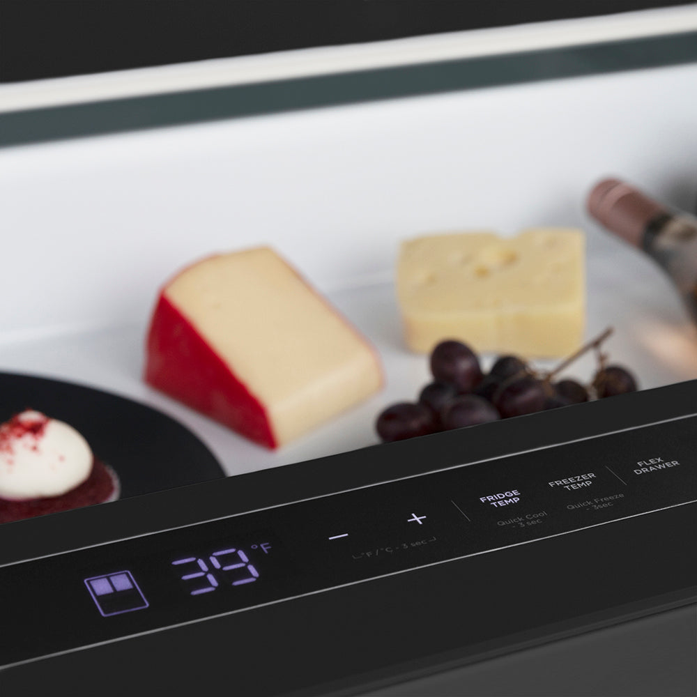 ZLINE 36 in. 21.6 cu. ft. Counter-Depth French Door Refrigerator with Water and Ice Dispenser in Fingerprint-Resistant Black Stainless Steel, Open Box-Excellent Condition