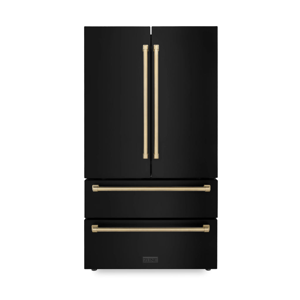 ZLINE 30" 4 Piece Black Range, Range Hood, Dishwasher &amp; Refrigerator